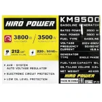 موتور برق هیرو پاور ۳.۸ کیلووات مدل KM9500 تک فاز