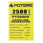 موتور برق بنزینی پوتر 2.5 کیلووات مدل PT5000V تک فاز هندلی - Image 2