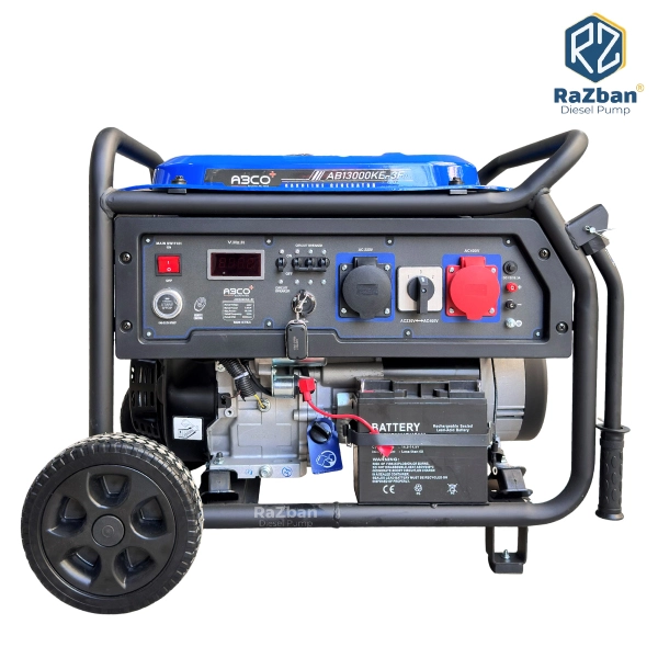 موتور برق سه گانه سوز آبکو 10 کیلووات مدل AB13000KE-3F تک فاز و سه فاز ریموت‌دار